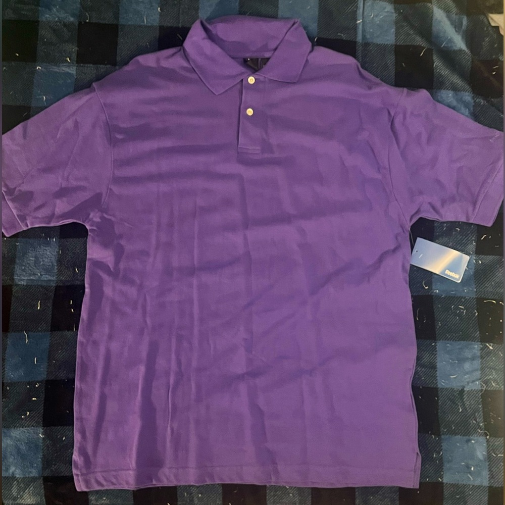 Purple Reebok polo shirt. Size L.